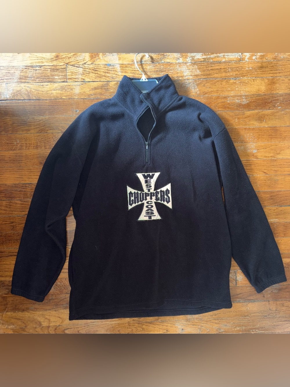 Vintage West Coast Choppers Fleece Quarter Zip Sweater Size Mens XL